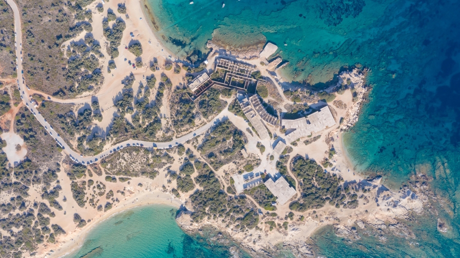 Aerial View on Island and Sea