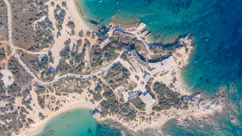 Aerial View on Island and Sea