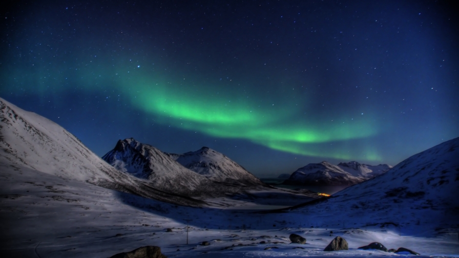 Amazing Beautiful Arctic Night and Northern Lights