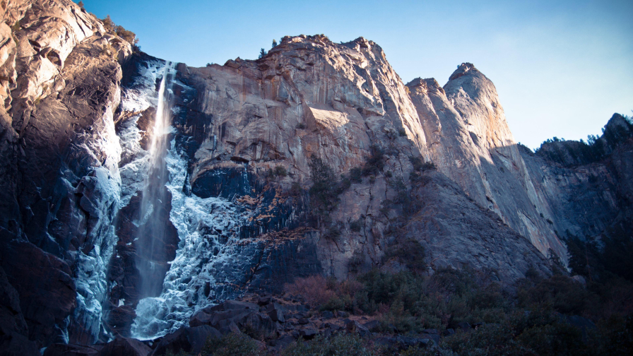 Amazing beautiful waterfall and mountains