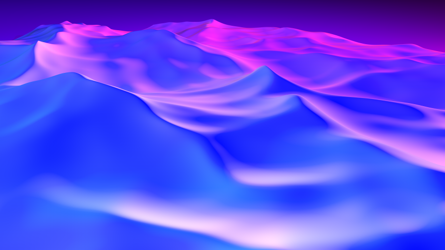 Amazing Blue and Purple 3D Mountains