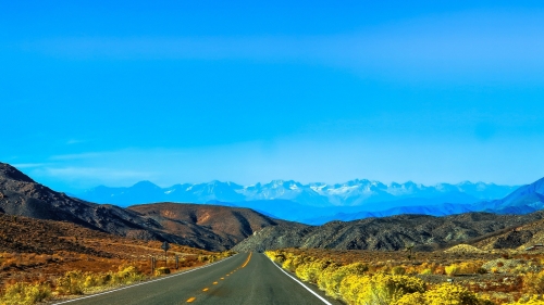 Amazing blue valley and road