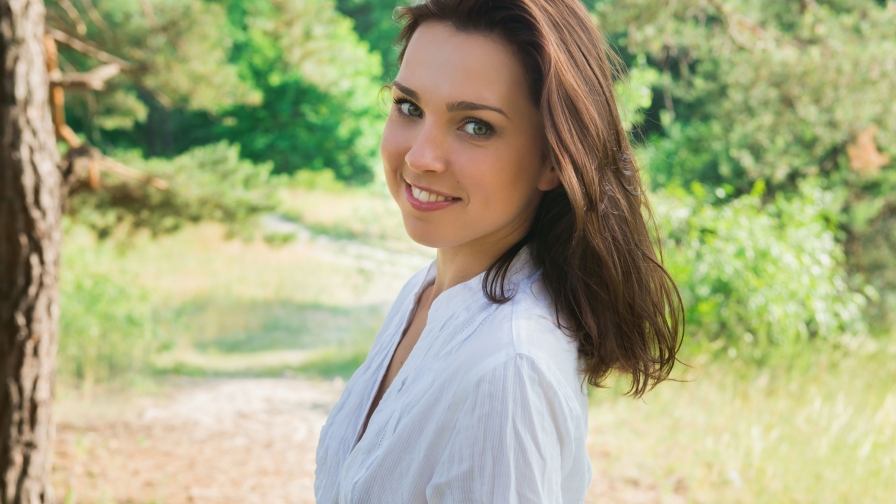 Anita Pretty Young Lady in Green Forest