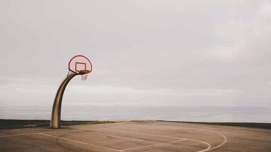 Basketball Hoop on Brown Sand