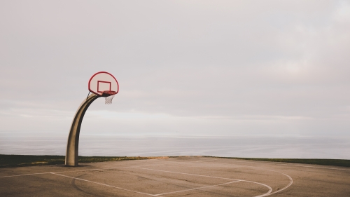 Basketball Hoop on Brown Sand