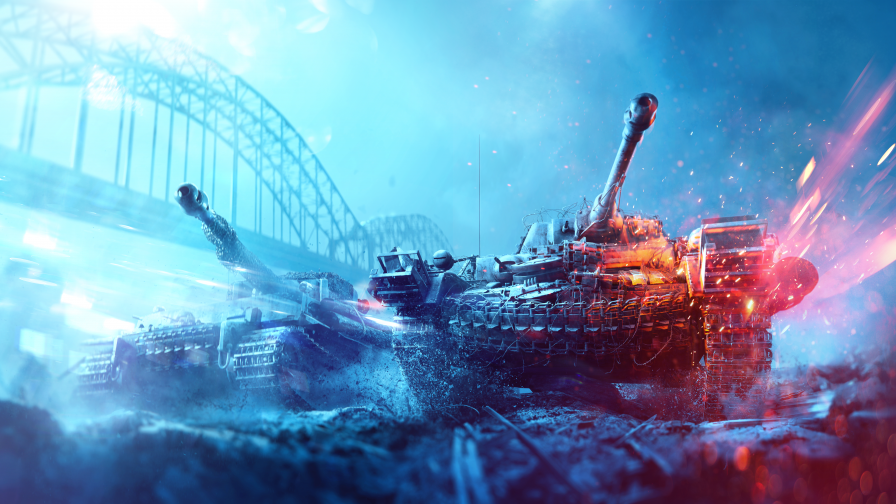 Battlefield 5 Tanks and Purple Red Light