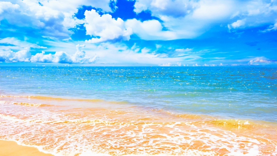 Beautiful Beach Clouds and Waves