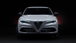 Beautiful Black Car Alfa Romeo Stelvio Veloce TI