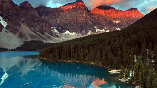 Beautiful Blue Lake and Mountains