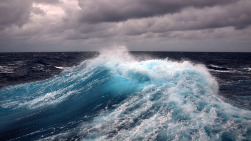 Beautiful Blue Pure Water Waves