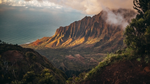 Beautiful Brown Mountains and Forest in Valley