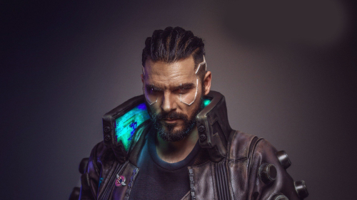 Beautiful Brutal Cyborg Man in Cyberpunk 2077