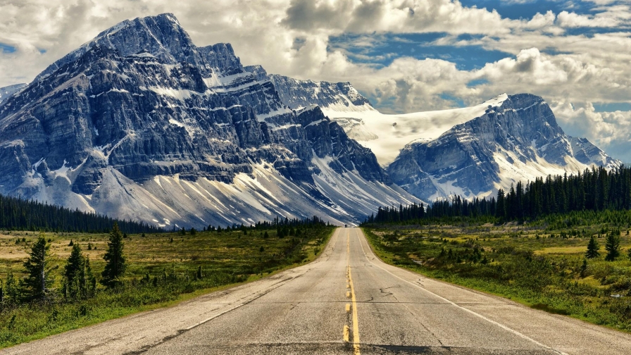 Beautiful Crystal Mountains and Road