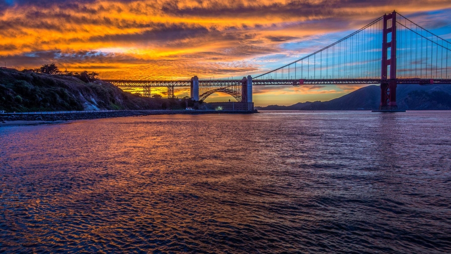 Beautiful Evening and Golden Gate