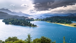 Beautiful Forest Trees Covered Mountain and Lake