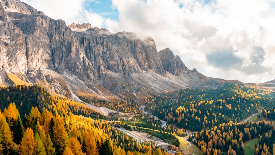 Beautiful Gardena Pass in Italy