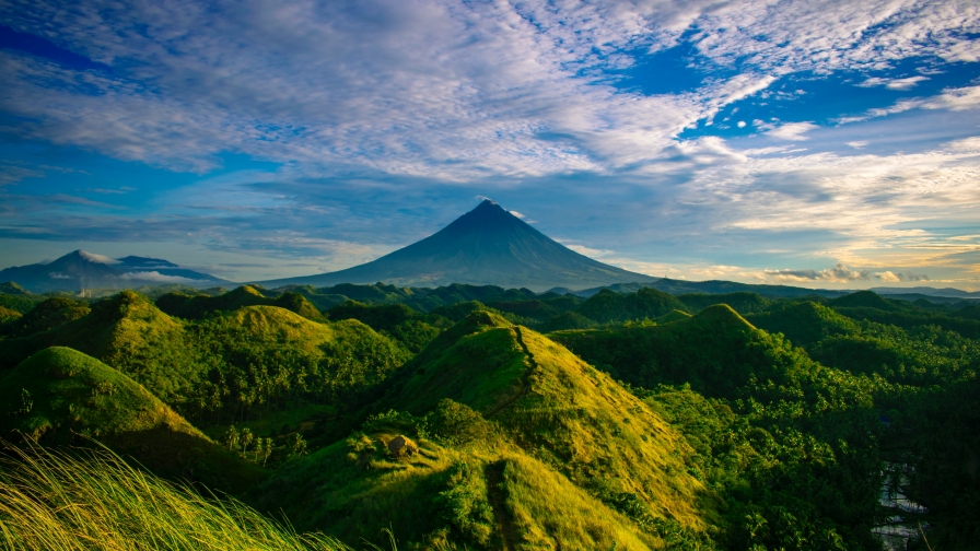 Beautiful Green Mountain and Big Forest