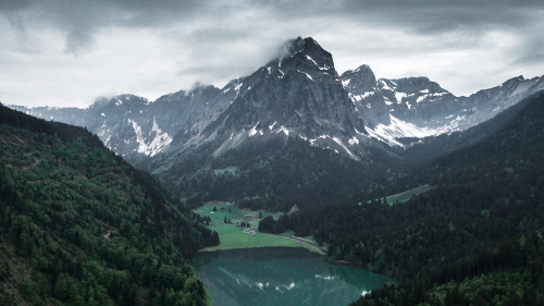 Beautiful Green Mountains and Valley