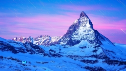 Beautiful Matterhorn Mountain and Snow