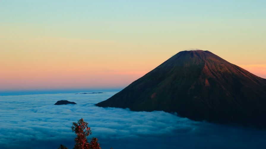 Beautiful Mountain and Clouds of Fog