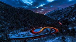 Beautiful Mountain Night Road