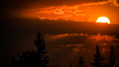 Beautiful Orange Sunset Sky and Clouds