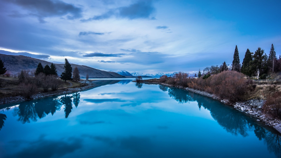 Beautiful Pure River and Blue Sky