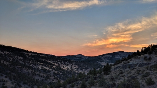 Beautiful Sunrise in Mountain Valley