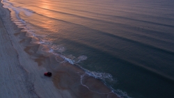 Beautiful Sunset and Waves on Coast and Slope