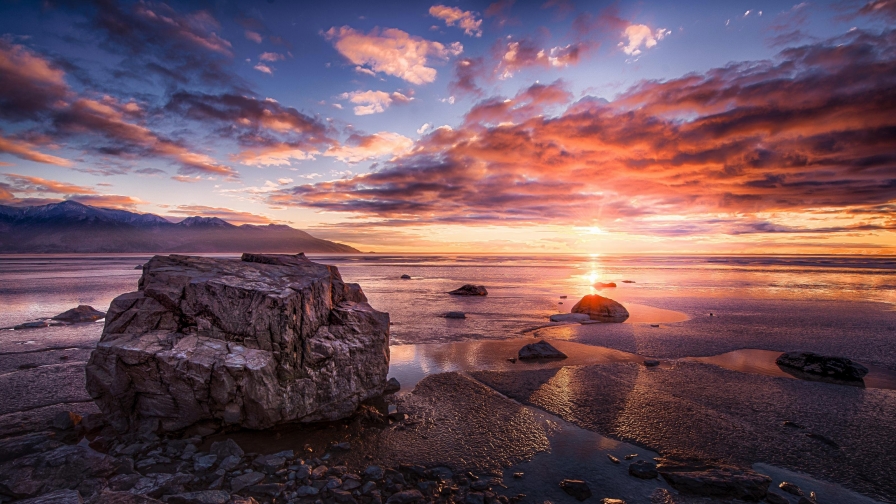 Beautiful Sunset at Turnagain Arm Alaska