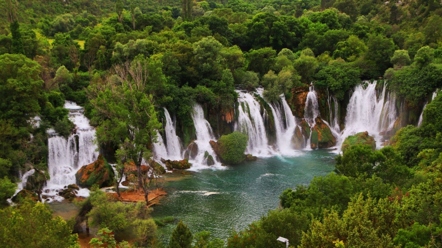 Beautiful Waterfalls in Forest Valley