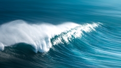 Beautiful White Wave on Blue Ocean in Australia