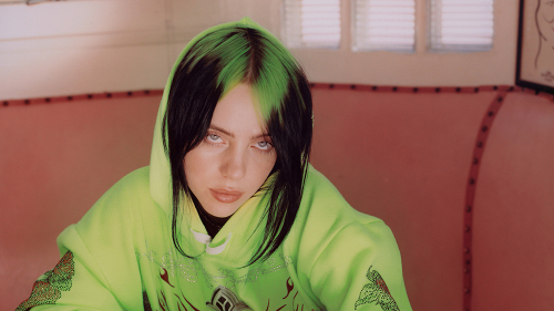 Billie Eilish Beauty Singer with Green Hair