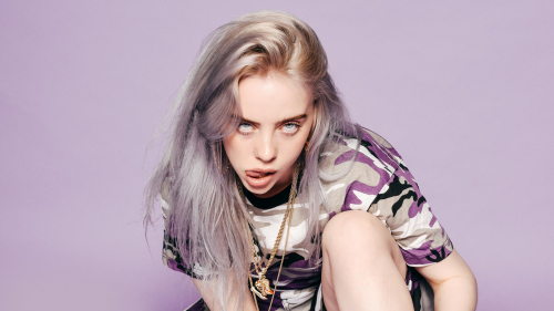 Billie Eilish Pretty Young Singer with White Hair