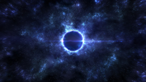 Black Hole and Blue Galaxy