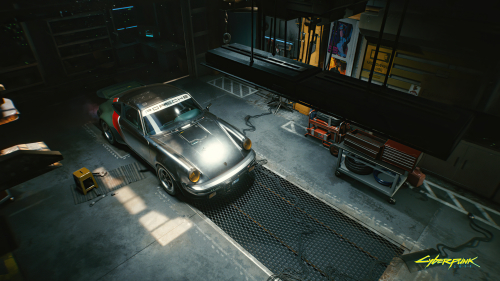 Black Porsche in Garage Cyberpunk 2077