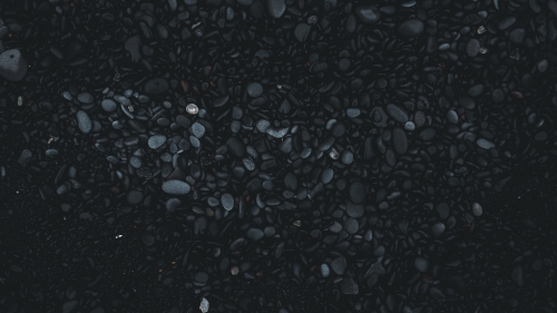 Black Stones on Ground