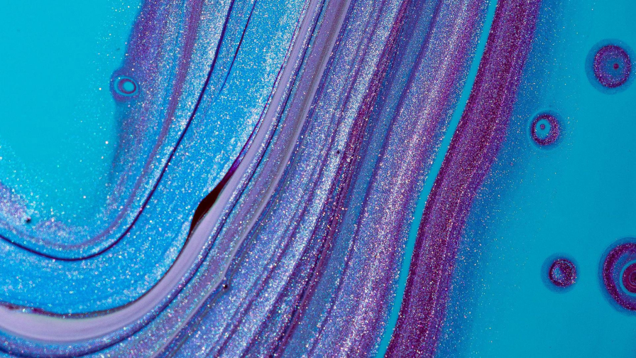 Blue and Purple Paint on Surface