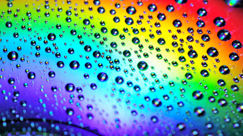 Bubbles of Water on Rainbow Surface