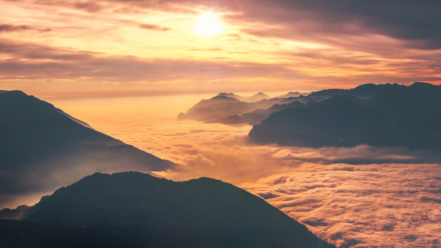 Clouds and Mountains Peaks