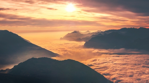 Clouds and Mountains Peaks