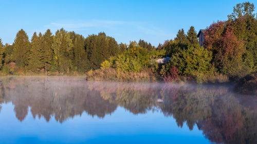 Crystal Lake and Autumn Forest