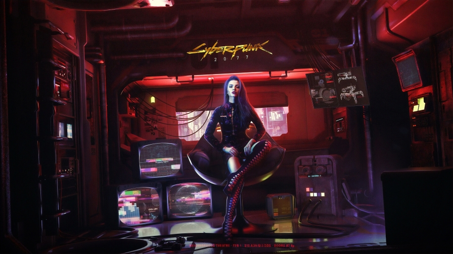 Cyberpunk 2077 Beautiful Sexy Cyborg Girl