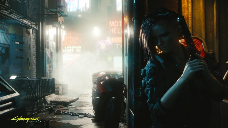 Cyberpunk 2077 Cyborg Girl on Street