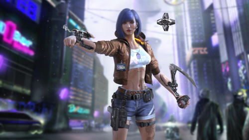 Cyberpunk 2077 Dangerous Girl on Street