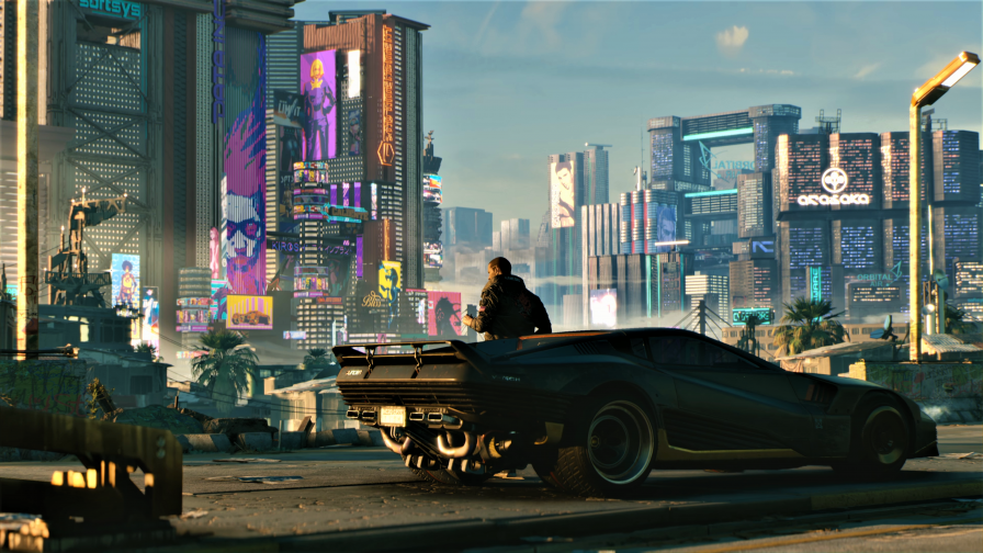 Cyberpunk 2077 Future Car and Big City
