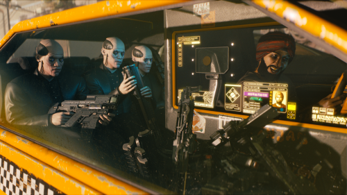 Cyberpunk 2077 Gangsters in Taxi