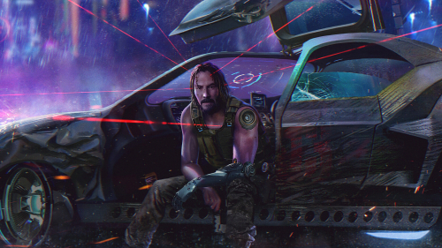 Cyberpunk 2077 Johnny Silverhand and Lasers
