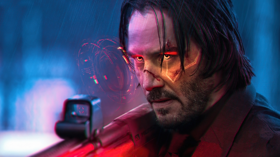 Cyberpunk 2077 Johnny Silverhand versus John Wick