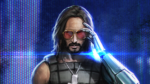 Cyberpunk 2077 Keanu Reeves with Sunglasses